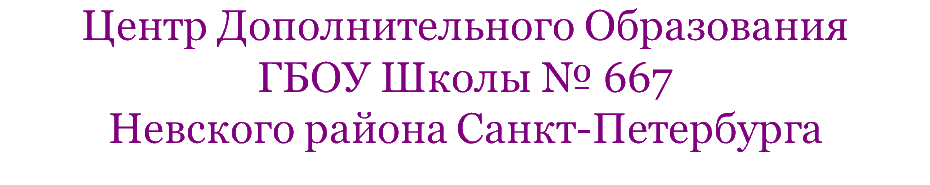 Дополнительное образование детей Школа №  667